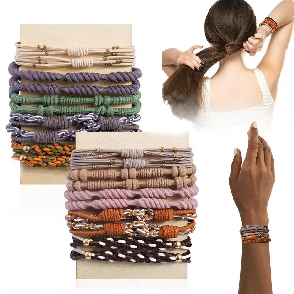 

20Pcs Hair Ties Cute Vintage Style Bracelets Thick Curly Hair No Damage Elastic Headband Hair Ropes Ties Hair Accessories