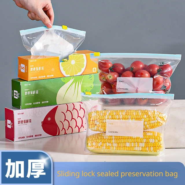 Wrap Plastic Packaging Bags Food Storage Bag Reusable Freezer Sandwich  Sealing Bag Kitchen Refrigerator Food Preservation