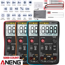 

ANENG AN113B Digital Multimeter True RMS with Temperature Tester 6000 Counts Auto-Ranging AC/DC Transistor Voltage Meter