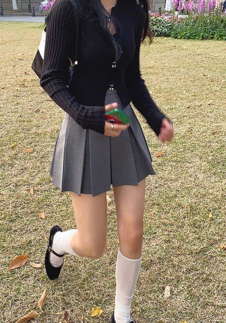 ☆HAE BY HAEKIM☆MINI PLEATED SKIRT PIKADINGNIS Women High Waist Pleated Skirt Y2K Summer School