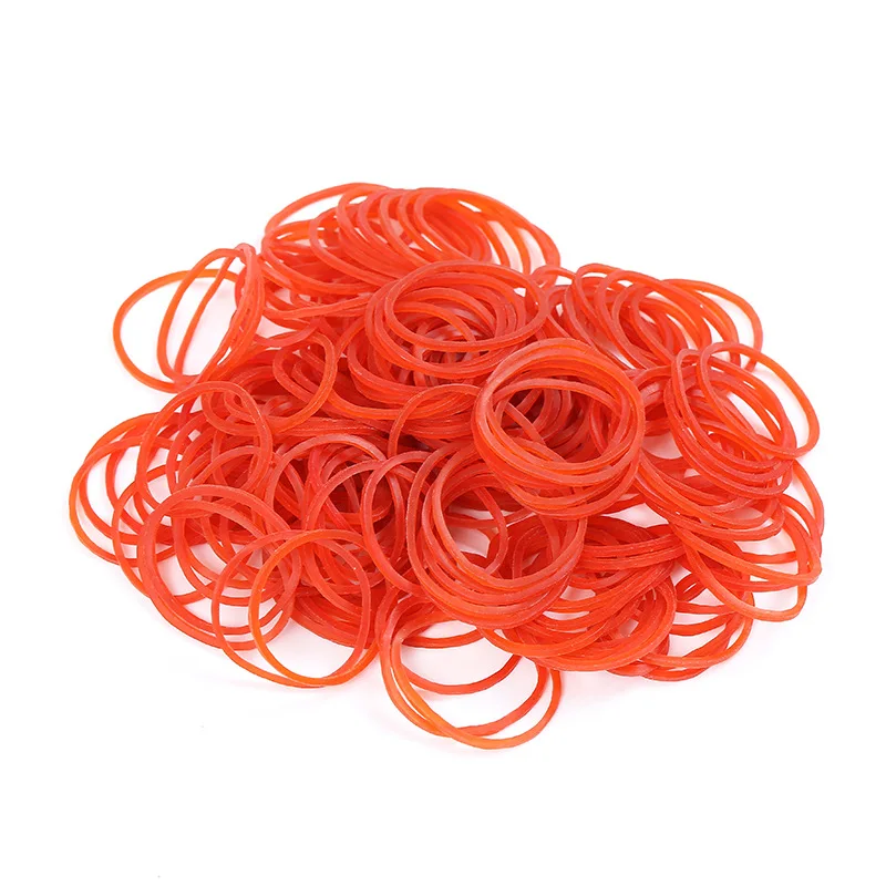 100/200Pcs Red 25*1.4*1.4mm Elastic Rubber Bands Home Office