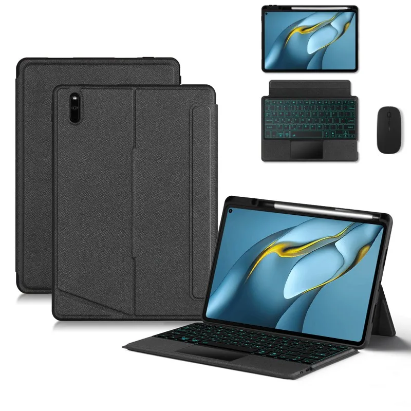 

Чехол с сенсорной клавиатурой и подсветкой для HUAWEI MatePad Pro 10,8 дюйма 2021 20220, чехол с разделением магнитов из искусственной кожи