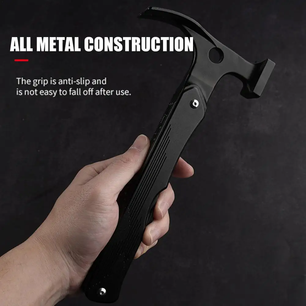 Camping Hammer For Tent Stakes Heavy-Duty Camping Multi Tool Metal Multi Tool Hammer Portable Tent Stake Puller Camping