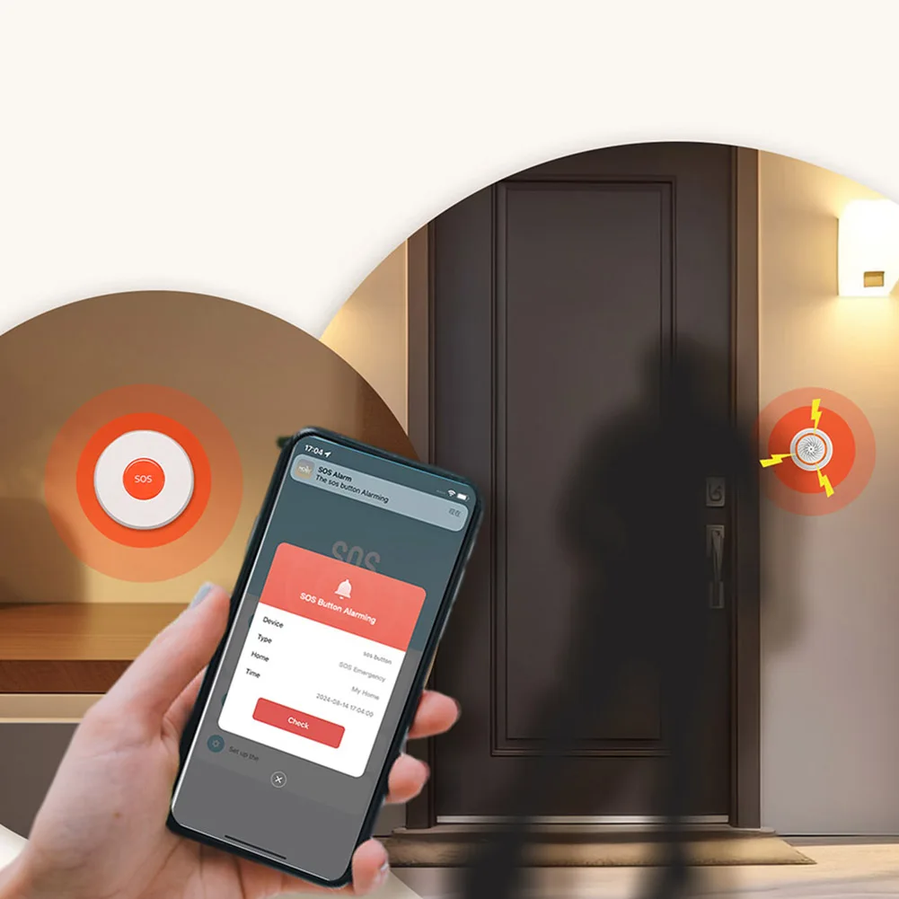 1/2Pcs Smart Tuya ZigBee SOS Button Sensor Alarm Elderly Kids Wireless Emergency Alarm Button Tuya Smart Life App Remote Control