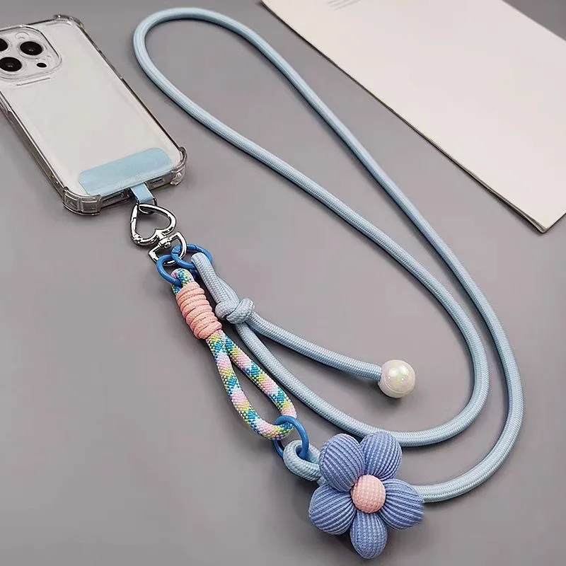 Colorful Woven Adjustable Crossbody Phone Lanyard with Anti-Loss Wrist Strap