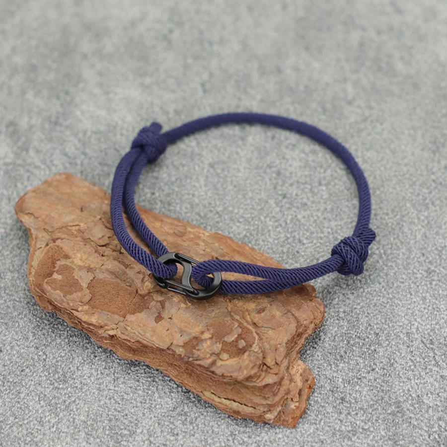 Stainless Steel Adjustable Rope Bracelet for Men and Women