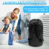 Laundry Backpack Bag with Shoulder Straps and Pocket Oxford Cloth Waterproof Backpack Laundry Bag Large Capacity Clothes Hamper 4
