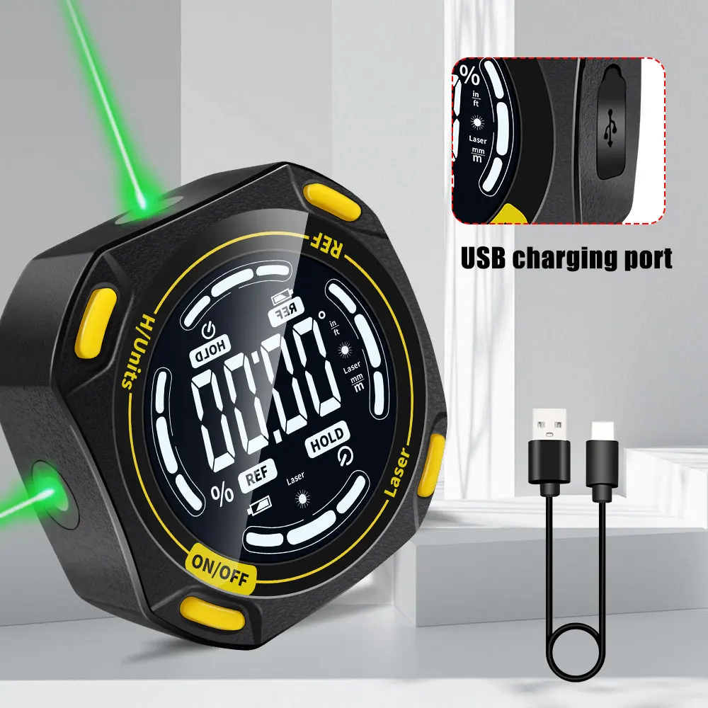 Green Laser Digital Protractor Angle Measure Inclinometer 3 in 1 Laser Level Box Type-C Charging Angle meter Measuring Tools 6