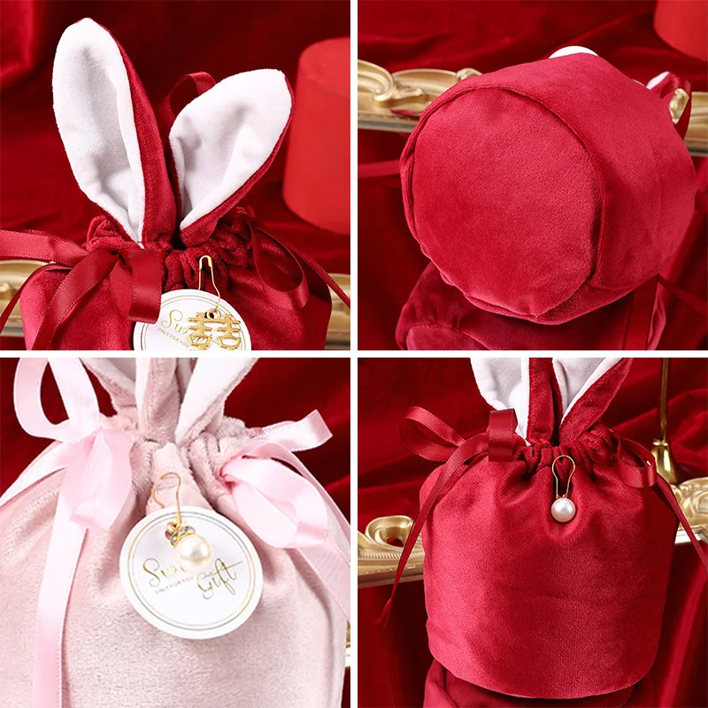 Easter Bunny Ears Gift Bags Easter Bunny Bags Sugar Boxes Wedding Valentine's Day Candy Boxes Cute Easter Decoration Bags