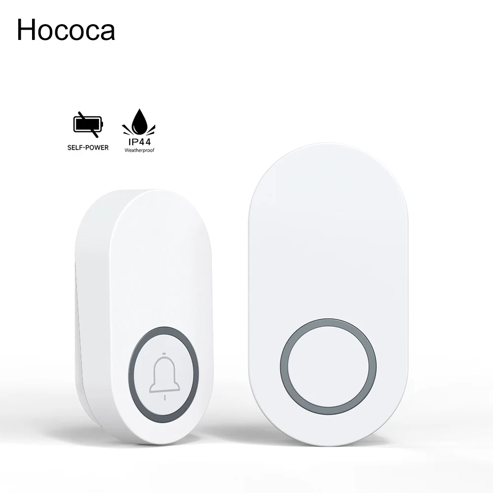 Household Self Powered Wireless Doorbell US/EU/UK Plug Battery Free 60 Songs Waterproof Kinetic Door Bell