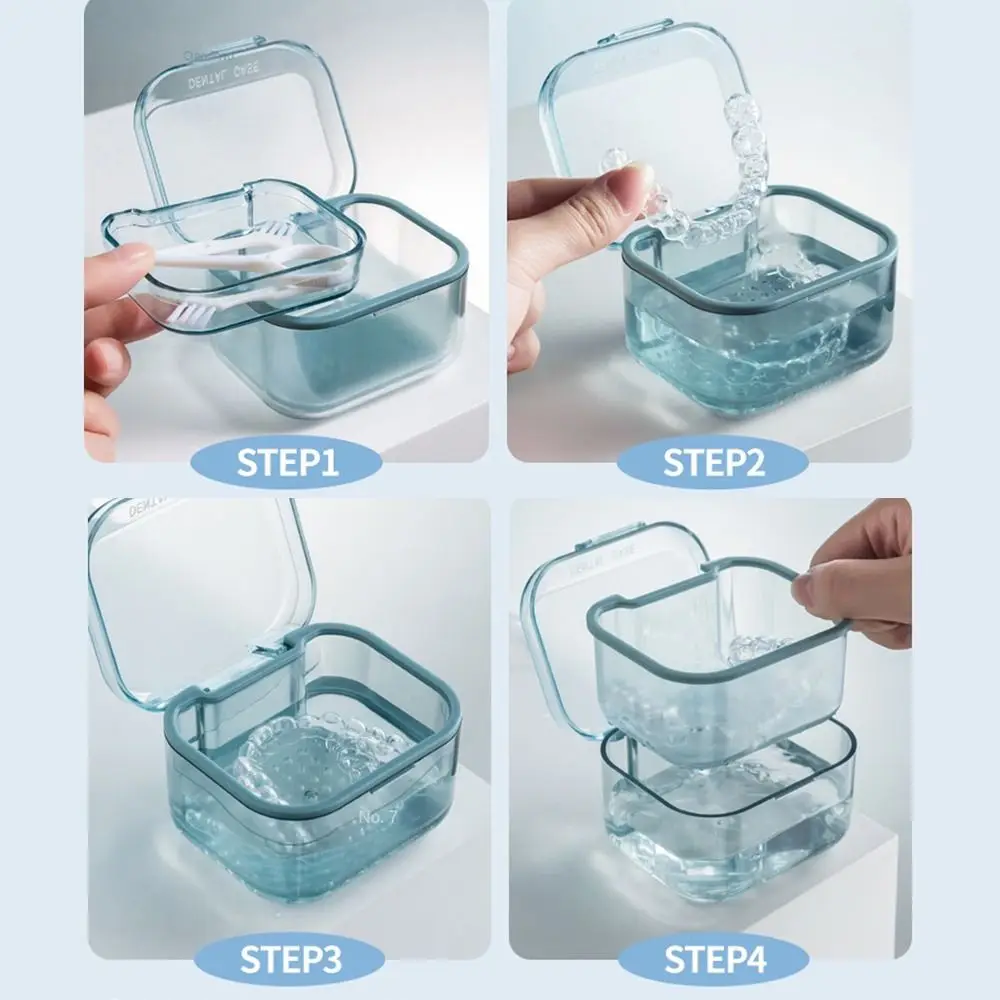 Retainer Mouthguard Container Oral Sealed Teeth Braces Box False Teeth Storage Box Denture Bath Box Dental Storage Case