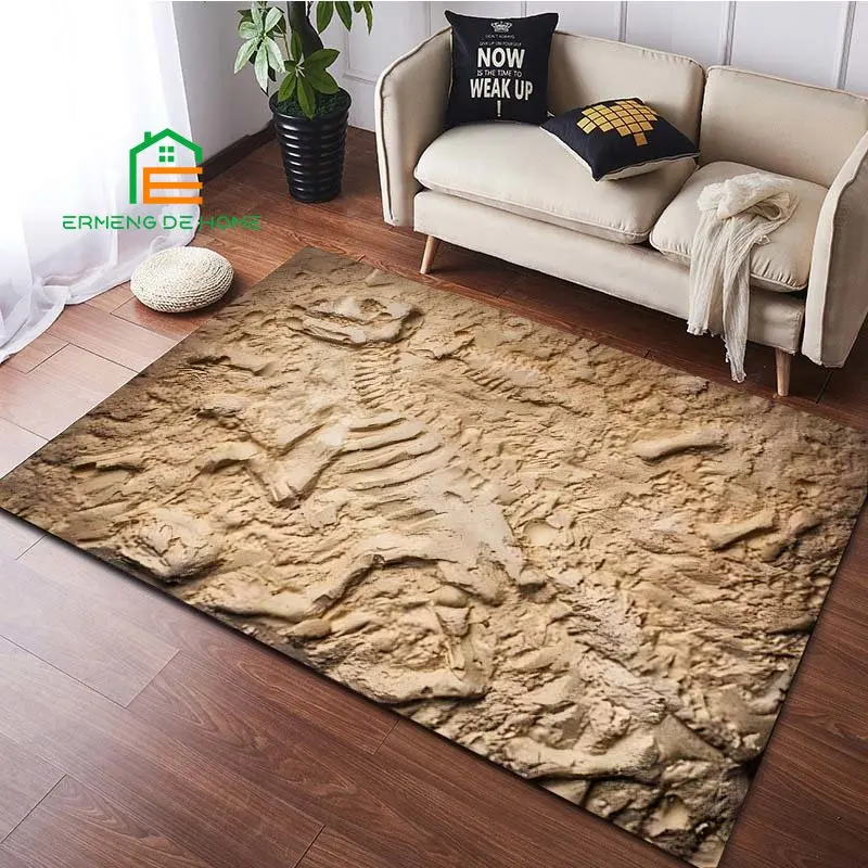 Dinosaur Fossil Pattern Rug for Bedroom Living Room Carpet for Kitchen Floor Mats Home Decor Non-Slip Floor Pad Rug 15 Sizes