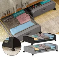Large Capacity Underbed Storage Box Bed Bottom Shelf with Wheels Quilts Clothing Shoes Storage Multifunctional Storage Box 1