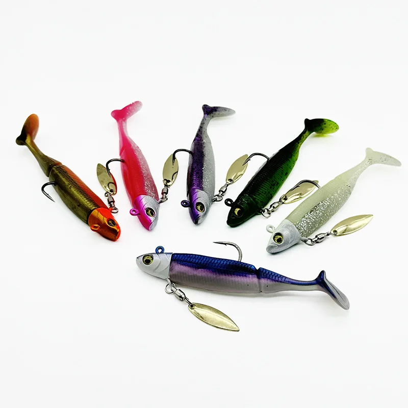 6Pcs 15.5g 22g  Jig Head Artifial Bait  Jigging Soft Fishing Lure with T Tail  for Sea Fishing Bass Snapper Freshwater