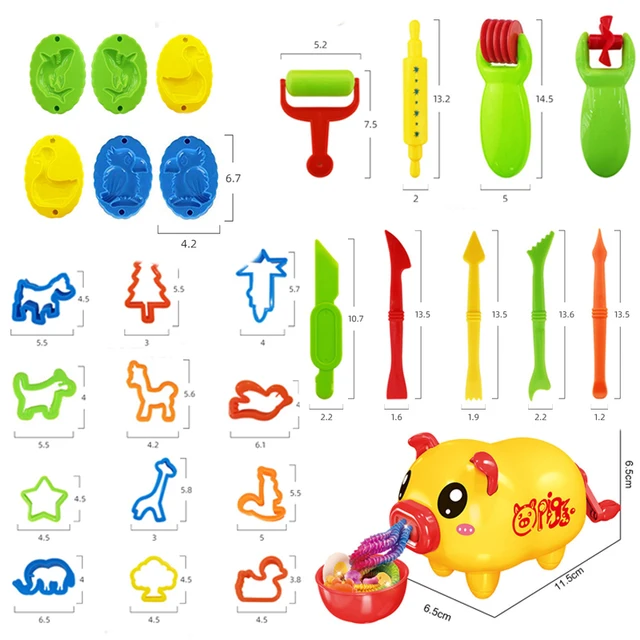 26 Piece Set DIY Plasticine Mold Modeling Clay Accessories Play Dough Tool Kit Plastic Set Knife Mold Kids Educational Toys 6