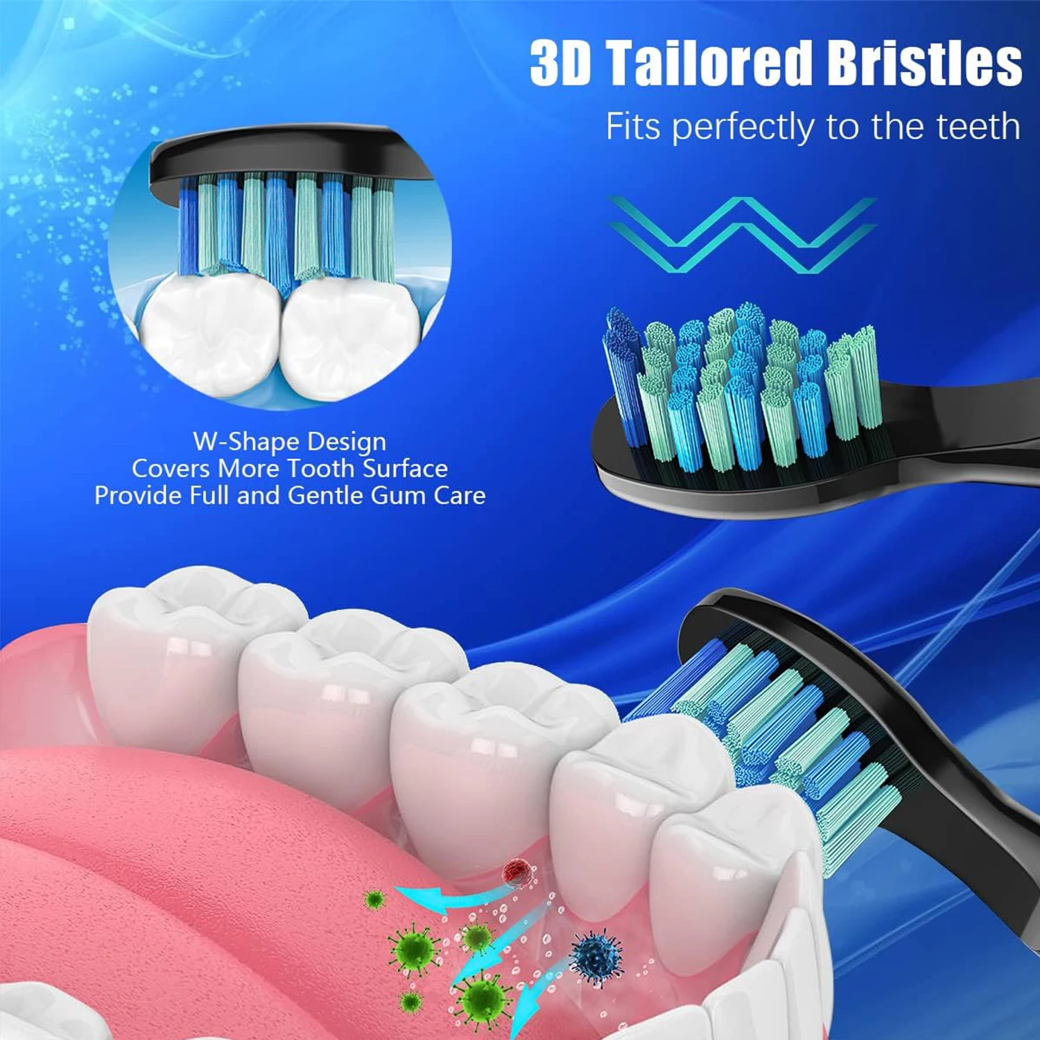 PECHAM Kids Smart PC-088 PC-089 어린이용 전동 칫솔과 호환되는 10개 전동 칫솔 교체 헤드, 소프트