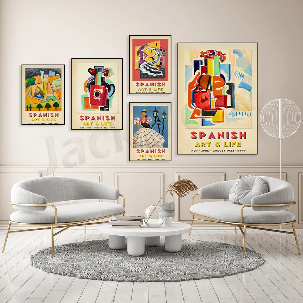 

Spanish Exhibition Art Poster, Spanish Print, Floral Print, Vintage Wall Art, Home Decor, Spain Travel Poster, Gift Idea