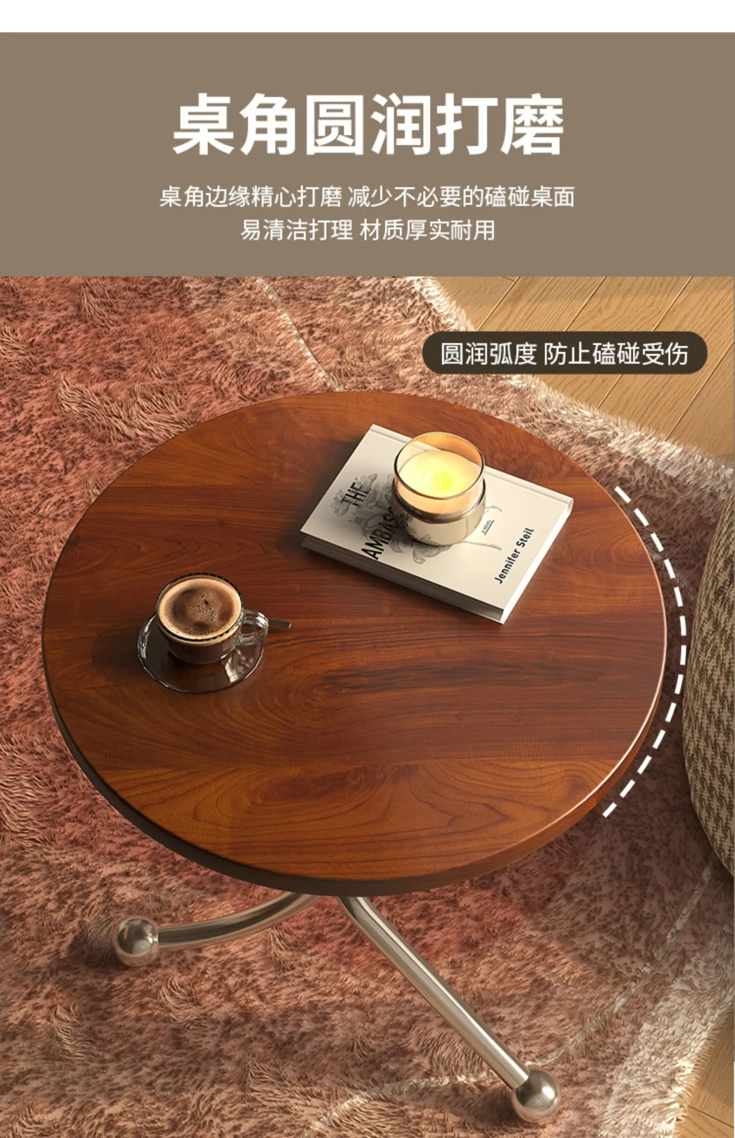 Vintage Coffee Table Classical Living Room Shelf Balcony Bay Window Bedside French Small Round Table Table De Salon Couchtisch