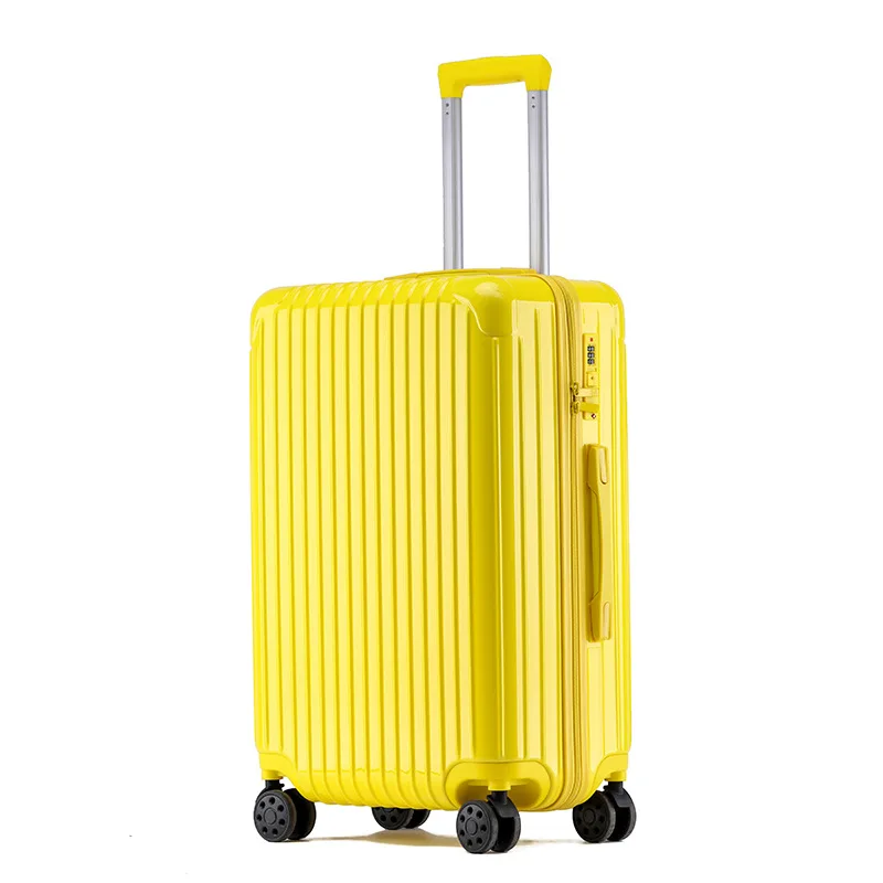 PLUENLI Luggage Women's Trolley Case Small Boarding Case Luggage Lightweight Zipper Password Universal Wheel Leather