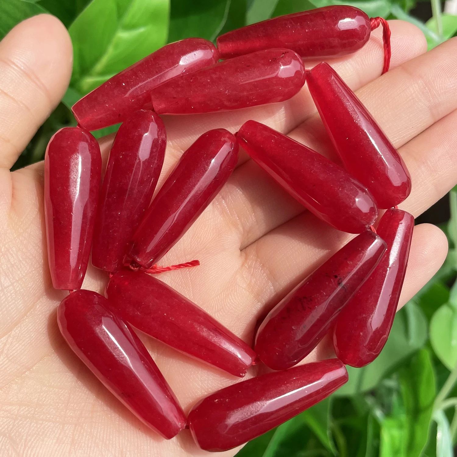 10x30mm Facettierte Wassertropfenform Stein Natürlicher Rauchquarz Angelite Granat Achate Lose Perlen für Schmuckherstellung DIY Armband – Detail 14