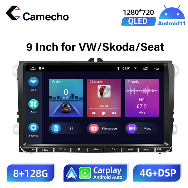 CAMECHO Android 13 Autoradio mit Navi für VW Golf 5 Golf 6 Skoda