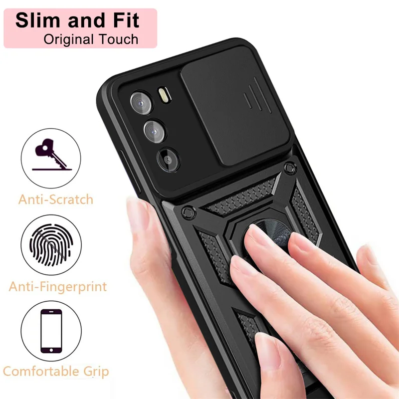Slide Camera Lens Armor Case with Magnetic Holder Ring and Protective Cover