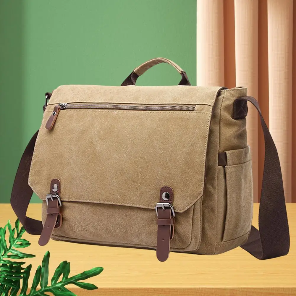 Waterproof Nylon Briefcase Waterproof Canvas Business Briefcase with Shoulder Strap Buckle Lock for Business for 15.6-inch