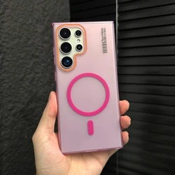 Enhanced Matte Magnetic Phone Case with Translucent PC Cover - Samsung S23Ultra (Purple)