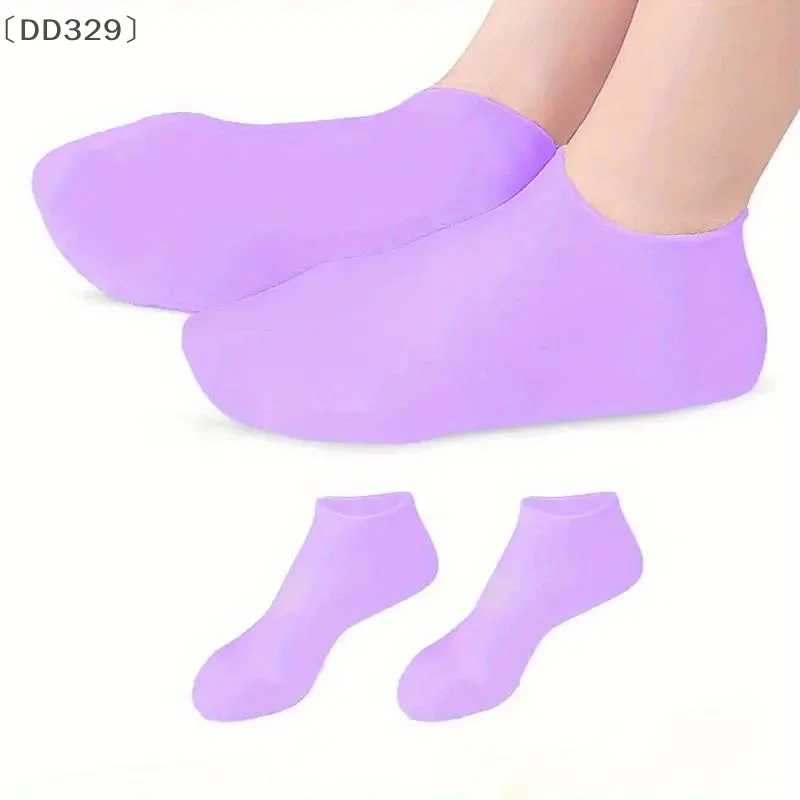 〔DD329〕1pair Silicone Moisturizing Foot Socks Dry Cracked Feet Foot Care Socks Spa Pedicure Socks Massage Moisturizing Gel Socks