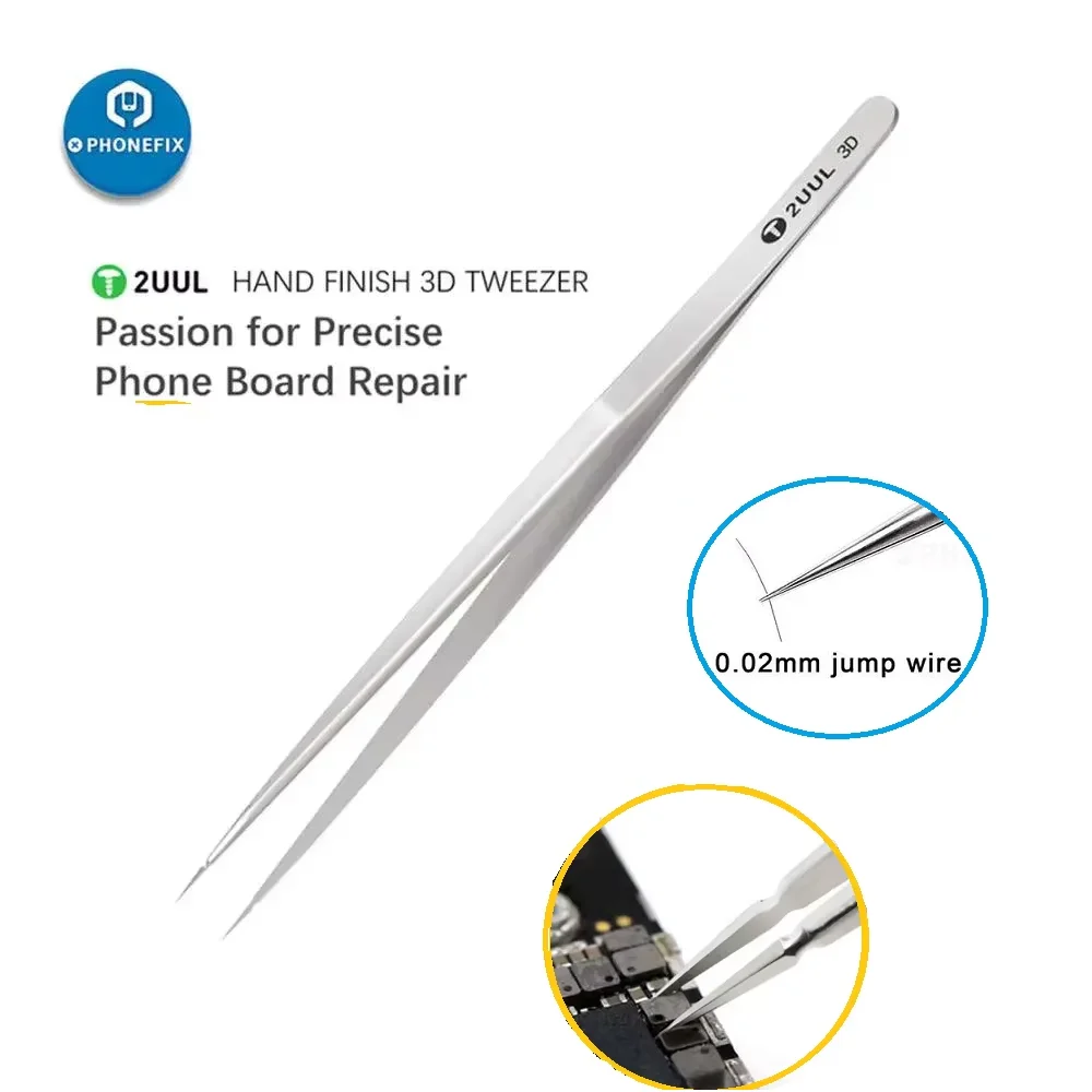 2UUL TW01 3D Hand Finish Tweezer for Mobile Phone PCB Motherboard Craft Jewelry Electronics Flying Wire Spot Welding Clip Tools