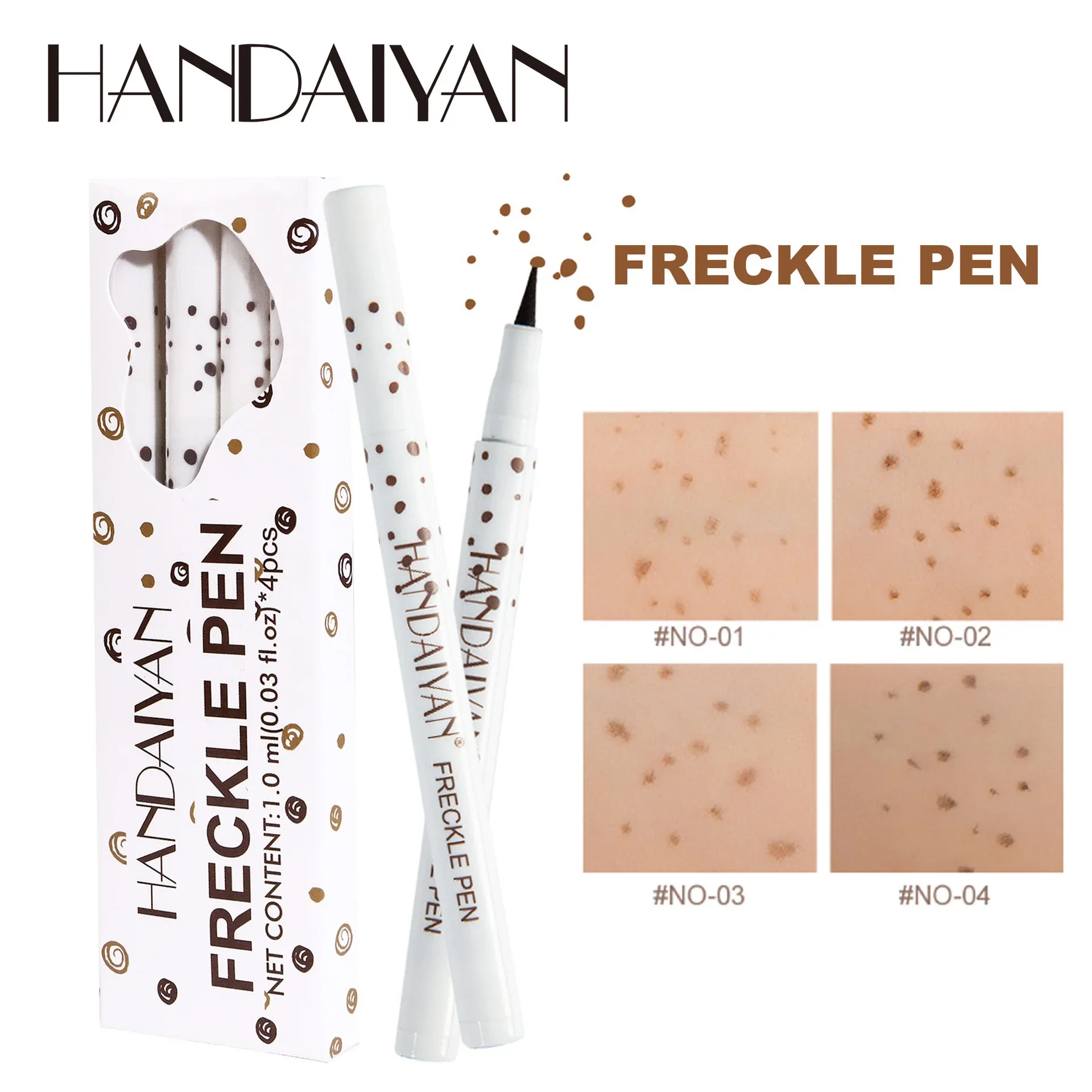 Natural Lifelike Fake Freckle Pen Liquid Freckle Stamp Kit Waterproof Dot Spot Pen Quick Dry Spot Point Tear Mole freckles pen,face freckles pen