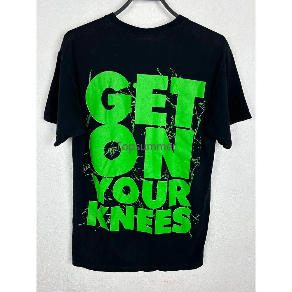 

00S Vintage Asking Alexandria Get On Your Knees Rock Band Short Sleeve T-Shirt