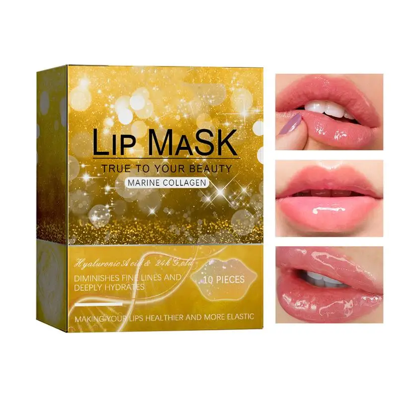 thumbnail image 3 of 10 piezas de mascarilla hidratante para labios, parches antienvejecimiento, parches naturales antiagrietados para labios, parches nutritivos para el cuidado de los labios con colágeno, 3 of 6