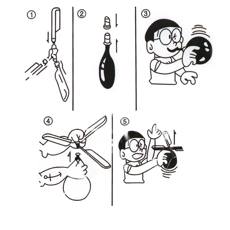 1-5Pcs Helicopter Balloon Outdoor Playing Flying Ballon Toy Birthday Party Decorations Kids Gift Children's Day Funny Balloon 5