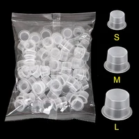 100pcs Tattoo Large Medium Small Ink Pigment Cup Ring transparent  Microblading Cap Lip Eyebrow PMU Bleaching Supplies Cream 1