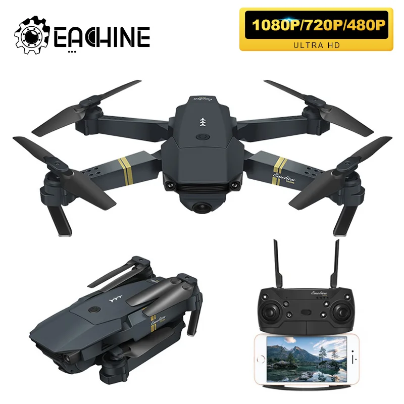 Eachine E58 WIFI FPV With Wide Angle HD 1080P/720P/480P Camera Hight Hold Mode Foldable Arm RC Quadcopter Drone Pro RTF Dron