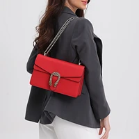 Luxury Crossbody Bag for Women with Leather and Chain Strap
