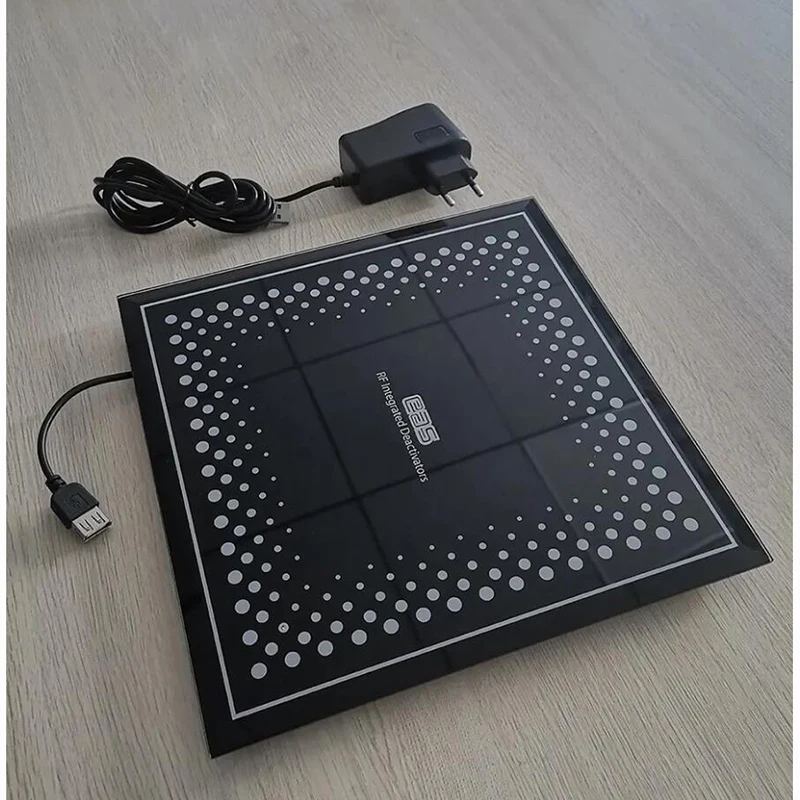 DC15V Shopping Mall 8.2MHZ EAS RF Soft Label Deactivator RF Digital Glass Pad Deactivator Anti-Theft Alarm Sensor 21.9*21.9cm