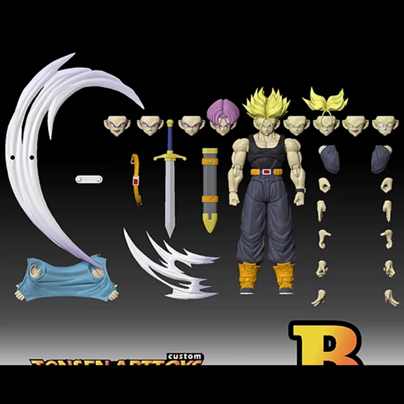 Tonsen arttoys トランクス B スーパーサイヤ人ゴット Tonsenarttoys-アニメアクションフィギュア,ドラゴンボールz,shf
