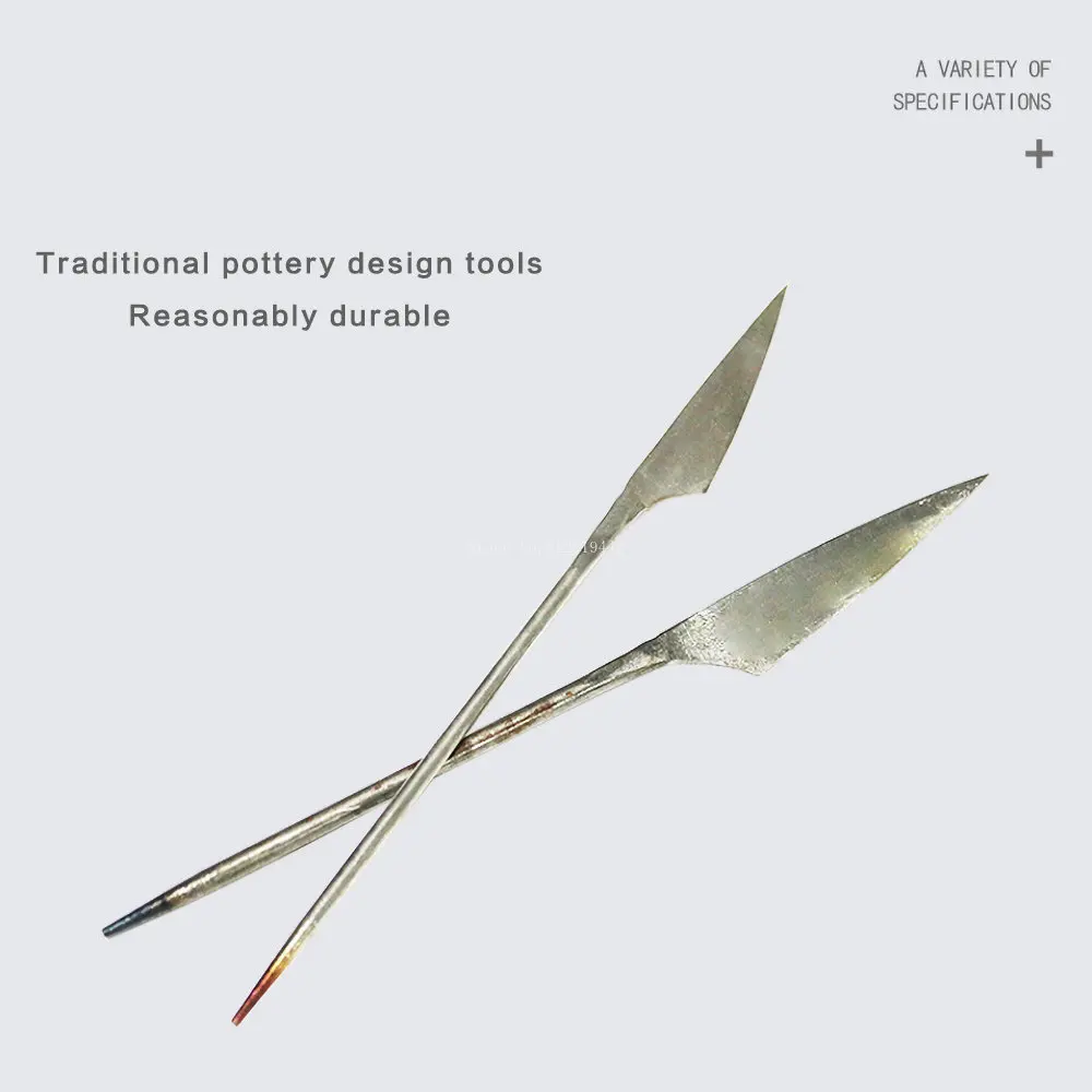 Pottery traditional iron clay carving knife mud board cutting knife stainless steel mud cutting polymer clay making tools