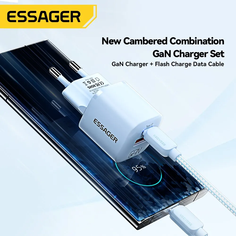 Essager 20W GaN USB Type C Charger PD Fast Charge Phone QC 3.0 Quick Chargers For iPhone 14 13 12 11 Pro Max Mini iPad Charging - 2