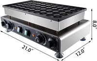 110V Mini Dutch Pancake Baker, 50PCS 1700W Commercial Electric Nonstick Waffle Maker Machine, 1.8 Inches Pancake Maker wit 2