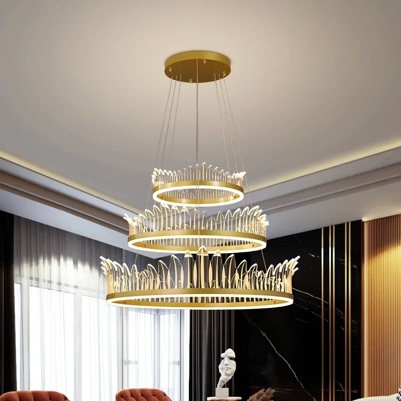 

Crown Bedroom Chandeliers Light Luxury Modern Minimalist Girl Creative Warm Chandelier Personality Nordic Lamps And Lanterns