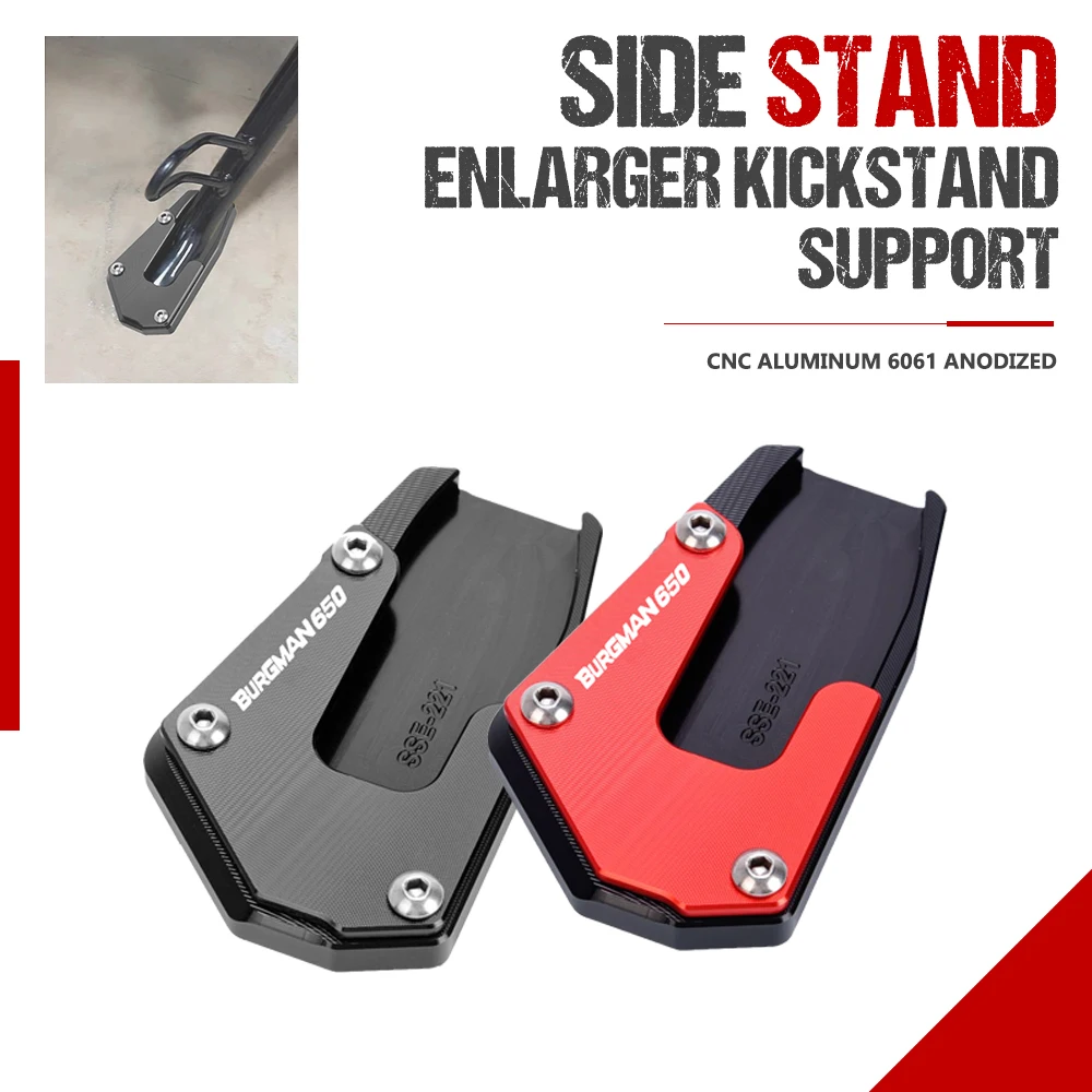 

New Motorcycle Side Stand Enlarge Plate Kickstand Extension For SUZUKI BURGMAN650 AN650 BURGMAN 650 2013-2020 2021 2022 2023