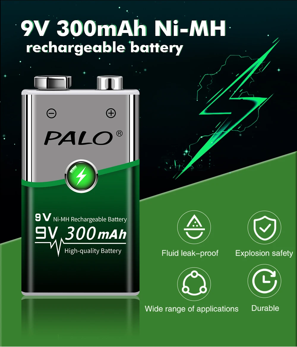 Bateria recarregável 6f22 9v das baterias de