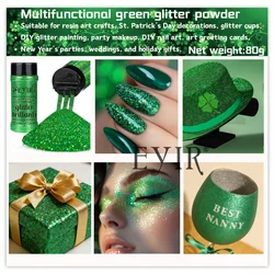 Vibrant Holographic Glitter Powder Set - Fine Shimmer for Body, Face, Nails, and Crafts (Green)