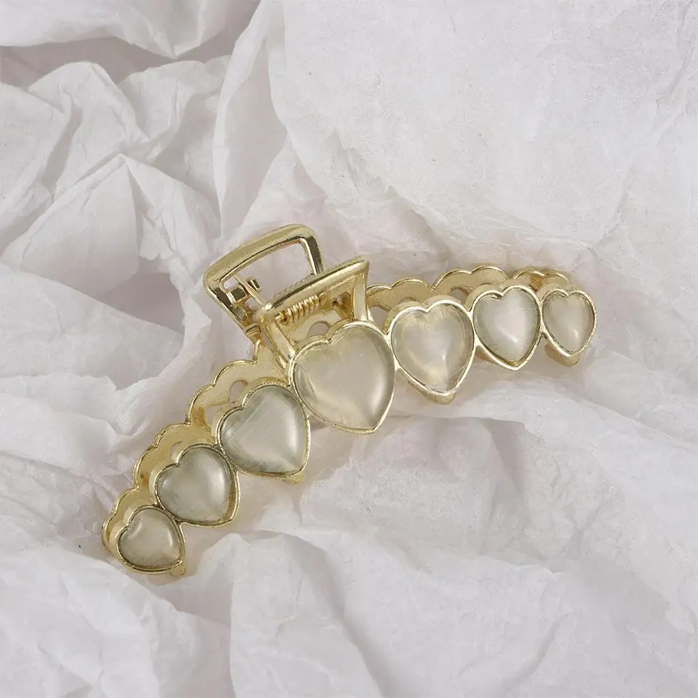 

Retro Fashion Hair accessories Love heart Korean style Grab clip Hair clips Alloy Opal hair claw