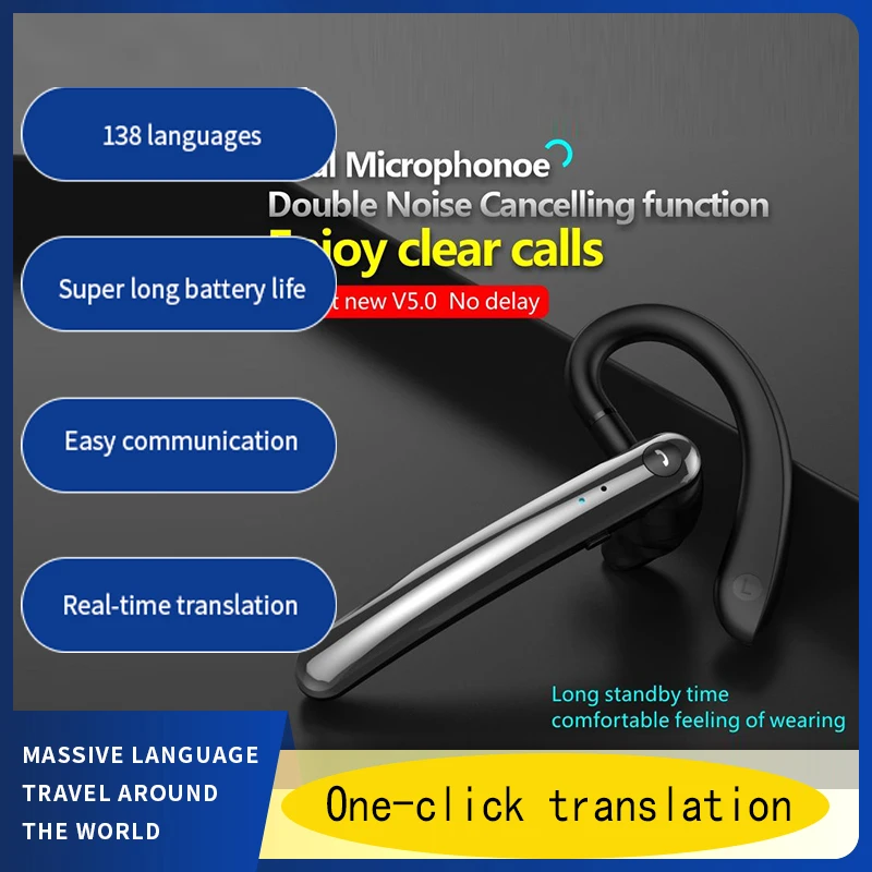 

business translation headset 138 languages ​​instant translation smart voice translator wireless bluetooth translation headset
