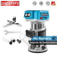 Brushless 6 Speeds Electric Trimmer Aluminum Alloy Base Cordless Wood Router Woodworking Engraving Slotting for Makita Battery 1