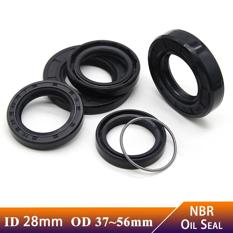 

ID 28mm Nitrile Rubber Shaft Oil Seal TC-28*35/37/38/40/42/45/47/48/49/50/52/55/56/62*4/5/7/8/10/11 /12 Double Lip Oil Seal